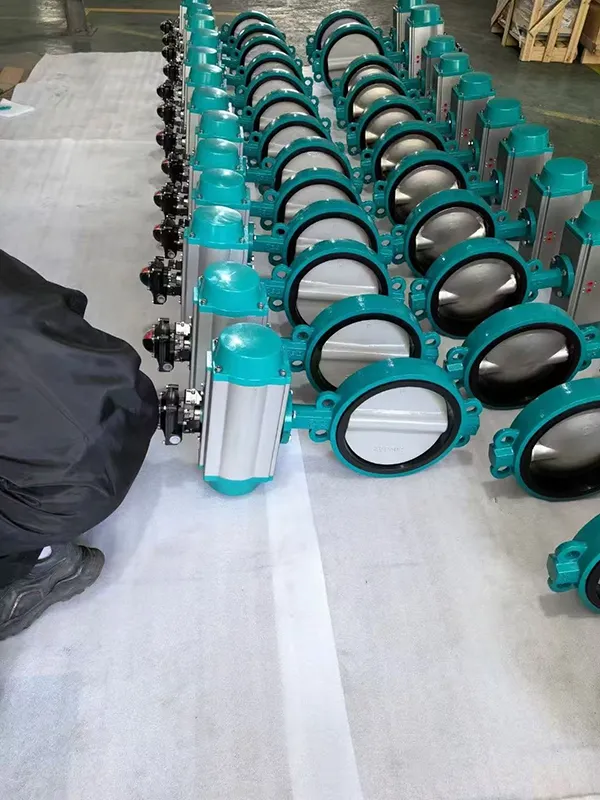 Lever Wafer Concentric Butterfly Valve Nylon Coated Disc